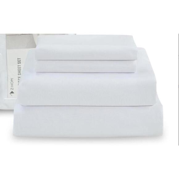 Z-HOM QUEEN 4PC COOLING SHEET SET-WHITE - Picture 1 of 2
